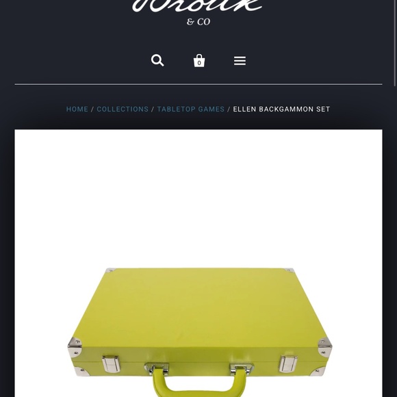 Ellen Backgammon Set Lime Vegan Leather Case Game By Brouk & Co 15x10.5” NEW - Picture 4 of 8